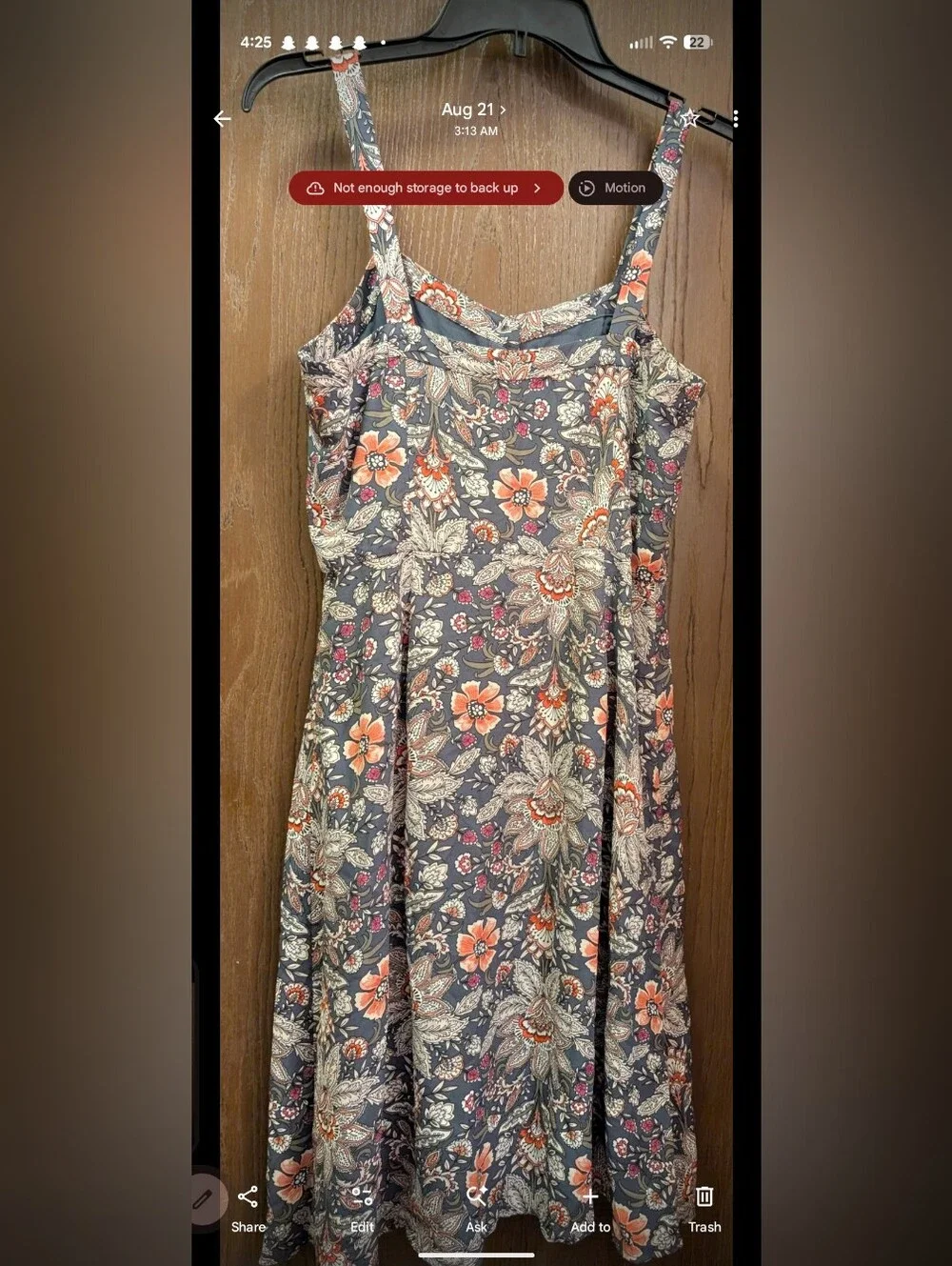 LOFT OUTLET Sz-4 Blue Multi-color Button-up Sleeveless Dress
